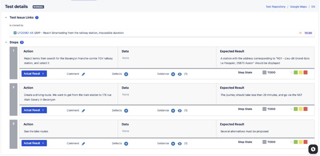 How to execute manual tests with Xray (Jira) - Test details