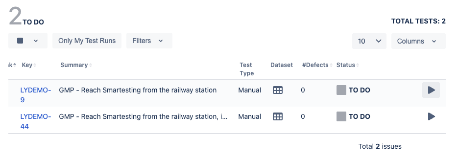 How to execute manual tests with Xray (Jira) - To Do